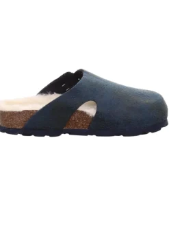 superfit Halbschuhe|Clogs & Pantoletten·Pantoletten^Tieffußbett Pantolette FUSSBETTPANTOFFEL in Blau/Mehrfarbig