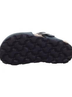 superfit Halbschuhe|Clogs & Pantoletten·Pantoletten^Tieffußbett Pantolette FUSSBETTPANTOFFEL in Blau/Mehrfarbig