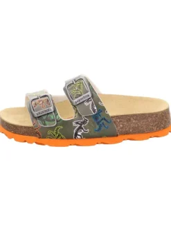 superfit Halbschuhe|Clogs & Pantoletten·Pantoletten^Tieffußbett Pantolette FUSSBETTPANTOFFEL in Grün/Mehrfarbig