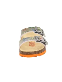 superfit Halbschuhe|Clogs & Pantoletten·Pantoletten^Tieffußbett Pantolette FUSSBETTPANTOFFEL in Grün/Mehrfarbig