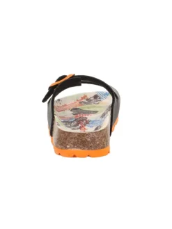 superfit Halbschuhe|Clogs & Pantoletten·Pantoletten^Tieffußbett Pantolette FUSSBETTPANTOFFEL in Schwarz/Orange