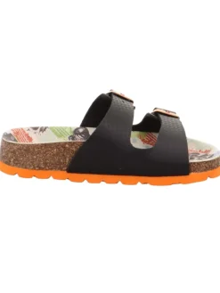 superfit Halbschuhe|Clogs & Pantoletten·Pantoletten^Tieffußbett Pantolette FUSSBETTPANTOFFEL in Schwarz/Orange