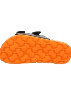 superfit Halbschuhe|Clogs & Pantoletten·Pantoletten^Tieffußbett Pantolette FUSSBETTPANTOFFEL in Schwarz/Orange