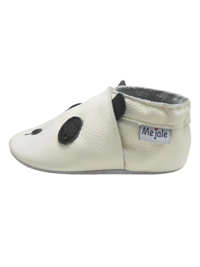 Weiße Baby-Lederschuhe, rutschfeste Sohle - Panda-Muster>Mejale Online