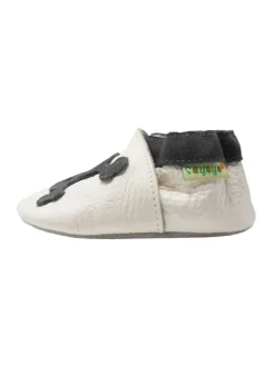 Sayoyo Krabbelschuhe^Weiße Babyschuhe aus Leder für Kleinkinder, rutschfeste Sohlen -Totenkopfmuster