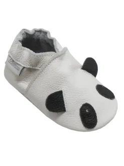 Weiße Leder Krabbelschuhe für Babys mit rutschfester Sohle – Panda-Muster>Bemesu Discount