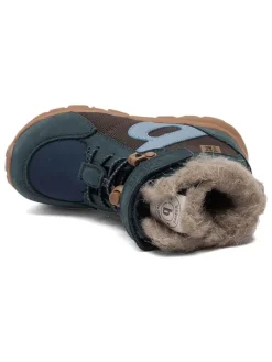 Winterboots in Dunkelblau/ Hellbraun><noscript><img width=