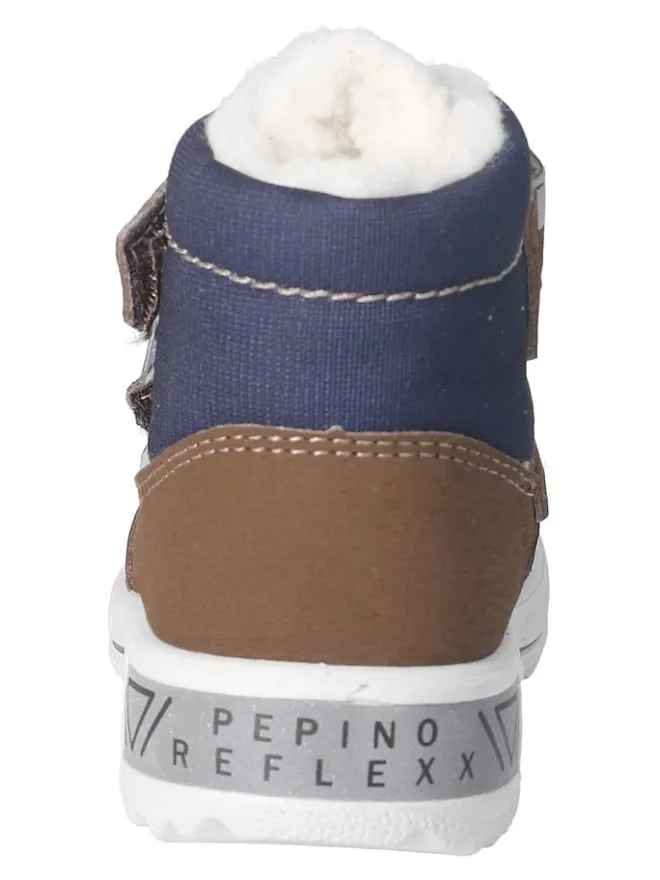 Winterboots "Flo" in Dunkelblau/ Braun>PEPINO