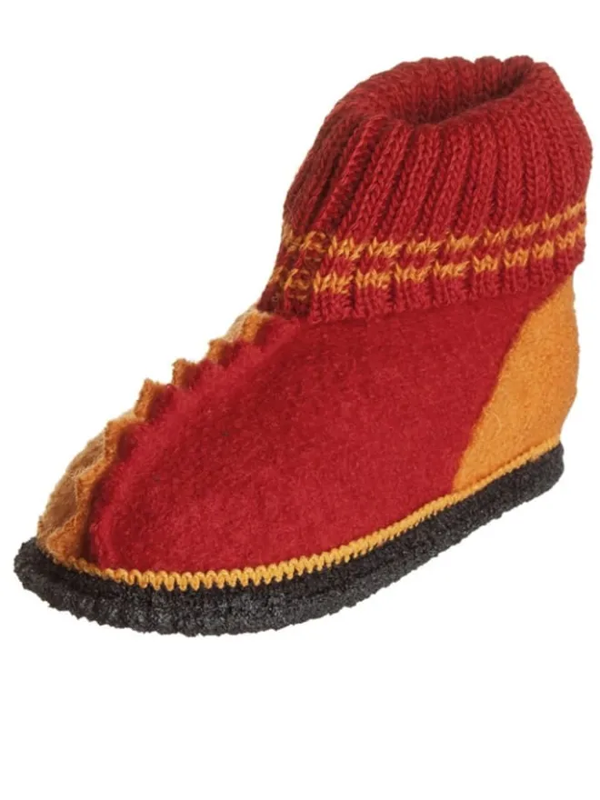 kitz-pichler Hausschuhe|Hausschuhe^Wollfilz-Hüttenschuhe "Trixi" in Rot/ Orange