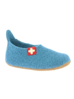 Woll-Hausschuhe "Gipfelkreuz" in Blau>Living Kitzbühel Clearance