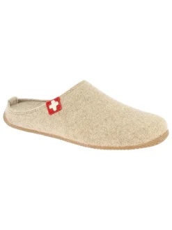 Woll-Hausschuhe "Gipfelkreuz" in Beige>Living Kitzbühel Discount