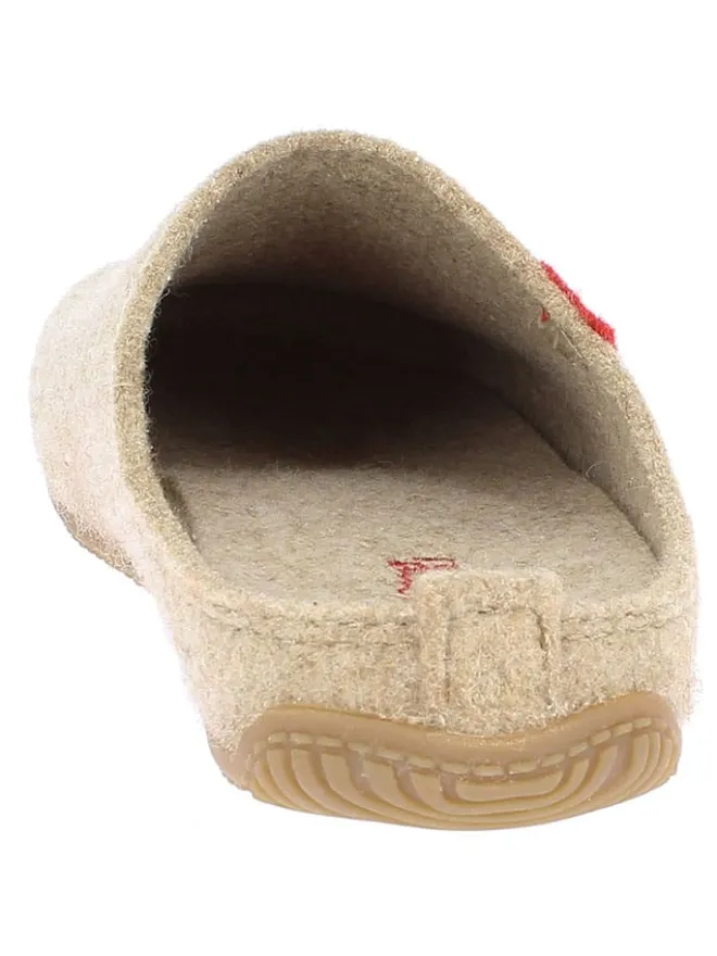 Woll-Hausschuhe "Gipfelkreuz" in Beige>Living Kitzbühel Discount