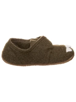 Woll-Hausschuhe "Monster" in Khaki>Living Kitzbühel Online