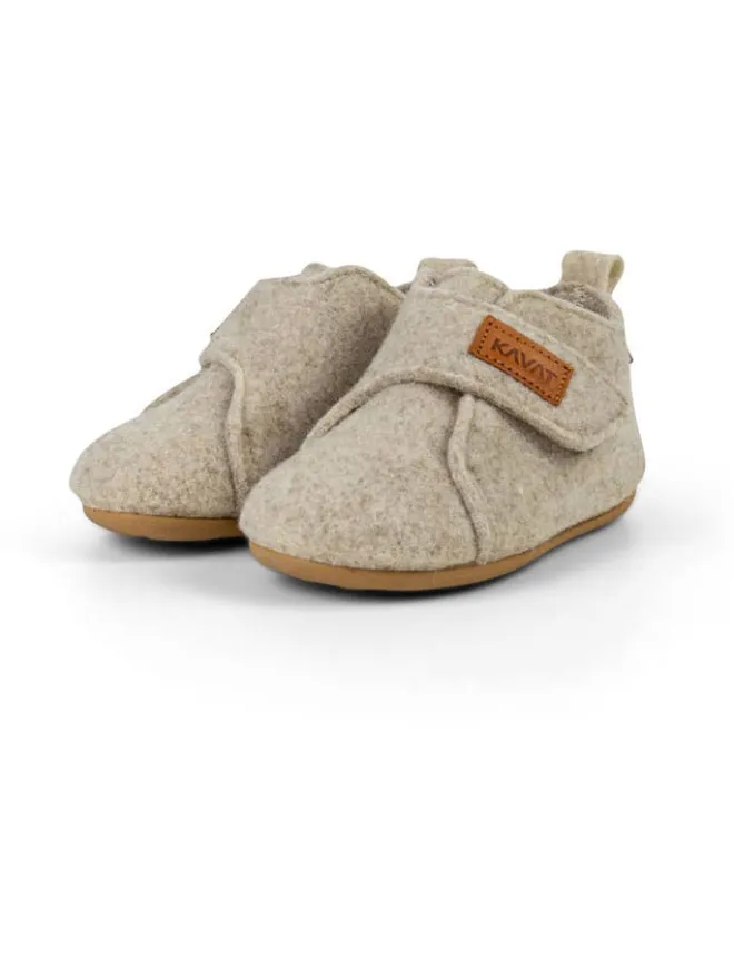 KAVAT Hausschuhe^Wollhausschuhe "Ulvshyttan" in Creme