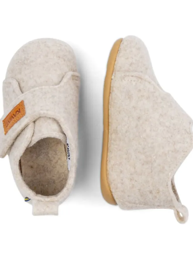 KAVAT Hausschuhe^Wollhausschuhe "Ulvshyttan" in Creme