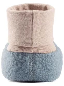 Wollwalk-Babyschühchen in Blau/ Beige><noscript><img width=