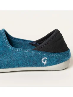 Gottstein Hausschuhe^Wool Slip-On Kids petrol/grey