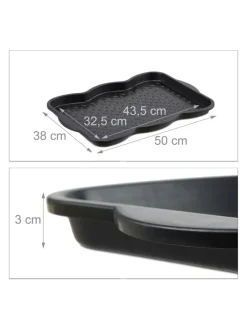10x Schuhabtropfschale in Schwarz - (B)50 x (H)3 x (T)38 cm><noscript><img width=