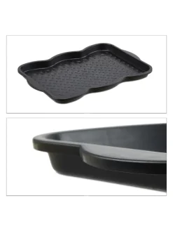 relaxdays Schuhpflege Und Mehr|Schuhpflege Und Mehr^2x Schuhabtropfschale in Schwarz - (B)50 x (H)3 x (T)38 cm