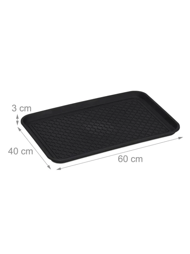 relaxdays Schuhpflege Und Mehr|Schuhpflege Und Mehr^4x Schuhabtropfschale in Schwarz