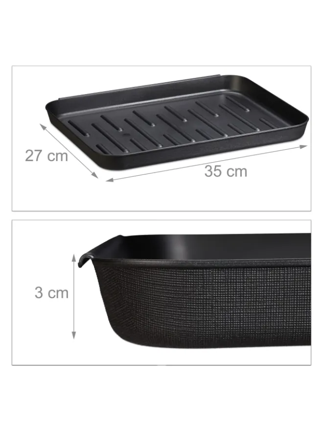 6x Schuhabtropfschale in Schwarz - (B)35 x (H)3 x (T)27 cm>relaxdays Sale