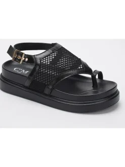 Zehensandaletten in Schwarz>C'M Clearance