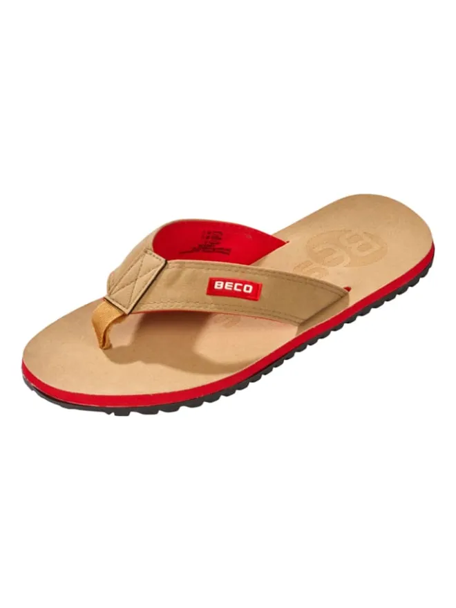 BECO the world of aquasports Outdoorschuhe^Zehentrenner BEactive V-Strap in beige-rot