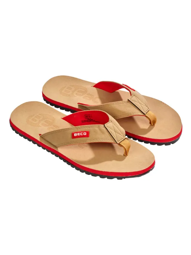 BECO the world of aquasports Outdoorschuhe^Zehentrenner BEactive V-Strap in beige-rot