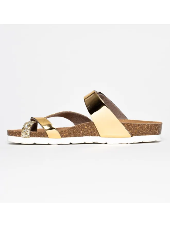 Zehentrenner "Citronnelle" in Gold>Blue Bay Outlet