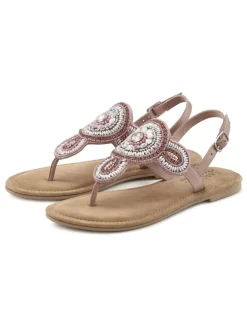 LASCANA Sandalen·Zehensandalen^Zehentrenner in altrosa