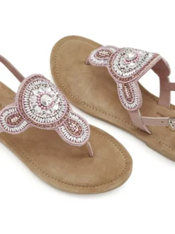 LASCANA Sandalen·Zehensandalen^Zehentrenner in altrosa