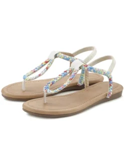 Zehentrenner in beige / blau>LASCANA