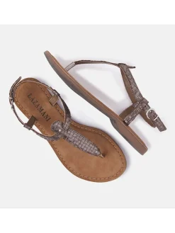 Lazamani Sandalen^Zehentrenner in Braun