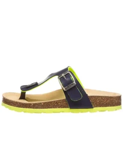 billowy Sandalen·Zehensandalen^Zehentrenner in Dunkelblau/ Gelb