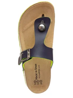 billowy Sandalen·Zehensandalen^Zehentrenner in Dunkelblau/ Gelb