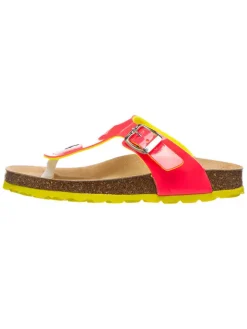 billowy Sandalen·Zehensandalen^Zehentrenner in Fuchsia/ Gelb