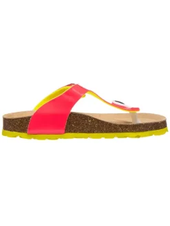 billowy Sandalen·Zehensandalen^Zehentrenner in Fuchsia/ Gelb