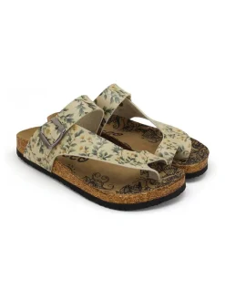 Calceo Sandalen^Zehentrenner in Gelb/ Grün