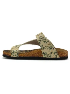Calceo Sandalen^Zehentrenner in Gelb/ Grün