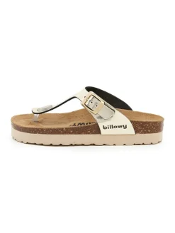 billowy Sandalen^Zehentrenner in Gold