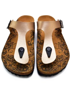 Calceo Sandalen^Zehentrenner in Gold