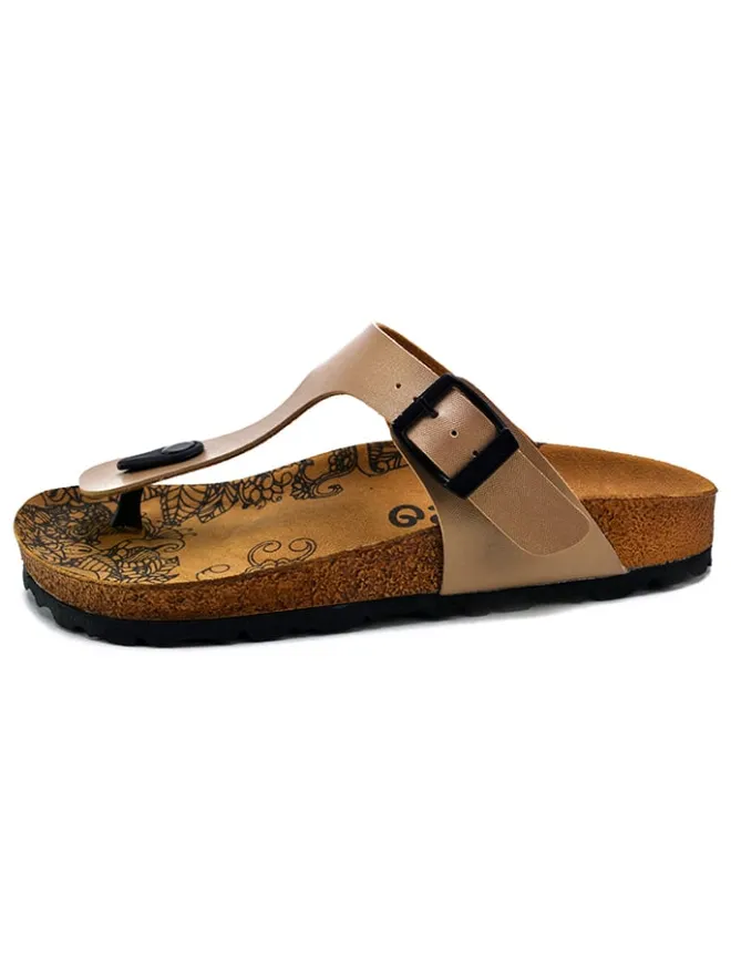 Calceo Sandalen^Zehentrenner in Gold