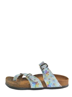 Calceo Sandalen^Zehentrenner in Hellblau/ Bunt