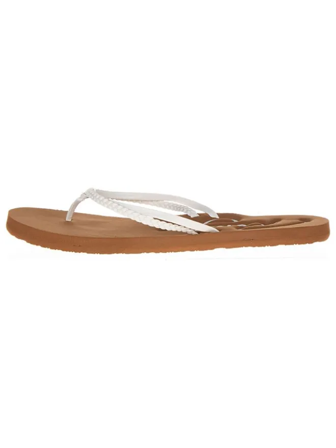 Roxy Sandalen^Zehentrenner in Hellbraun/ Weiß