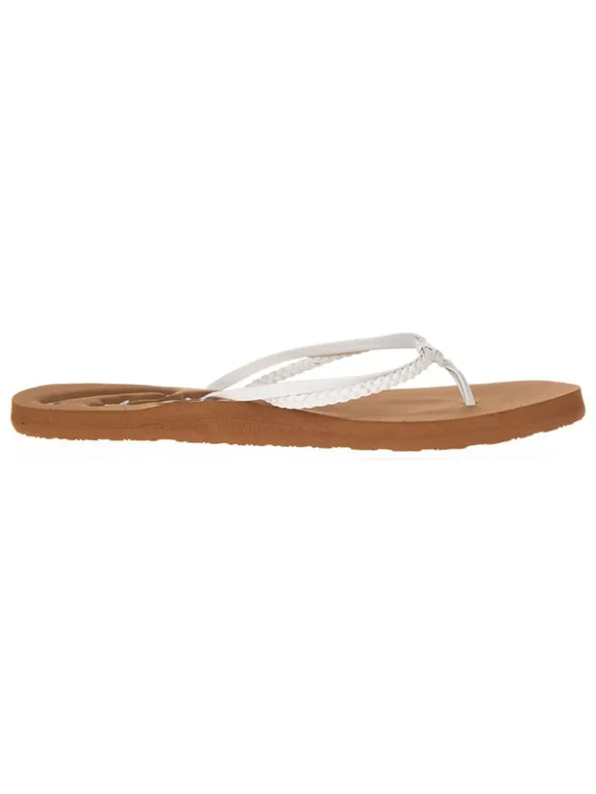 Roxy Sandalen^Zehentrenner in Hellbraun/ Weiß