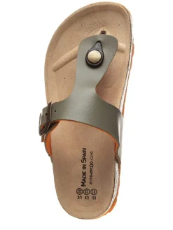 Zehentrenner in Khaki/ Orange><noscript><img width=