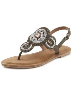 LASCANA Sandalen·Zehensandalen^Zehentrenner in olivgrün