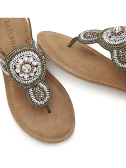 LASCANA Sandalen·Zehensandalen^Zehentrenner in olivgrün