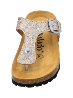 Zehentrenner in rosegold glitter><noscript><img width=
