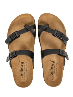 billowy Sandalen^Zehentrenner in Schwarz